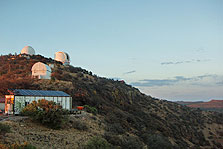 Photo of the University of Texas at Austin's Solar Decathlon 2007 house at the Mount Locke site of the Millimeter Wave Telescope.
